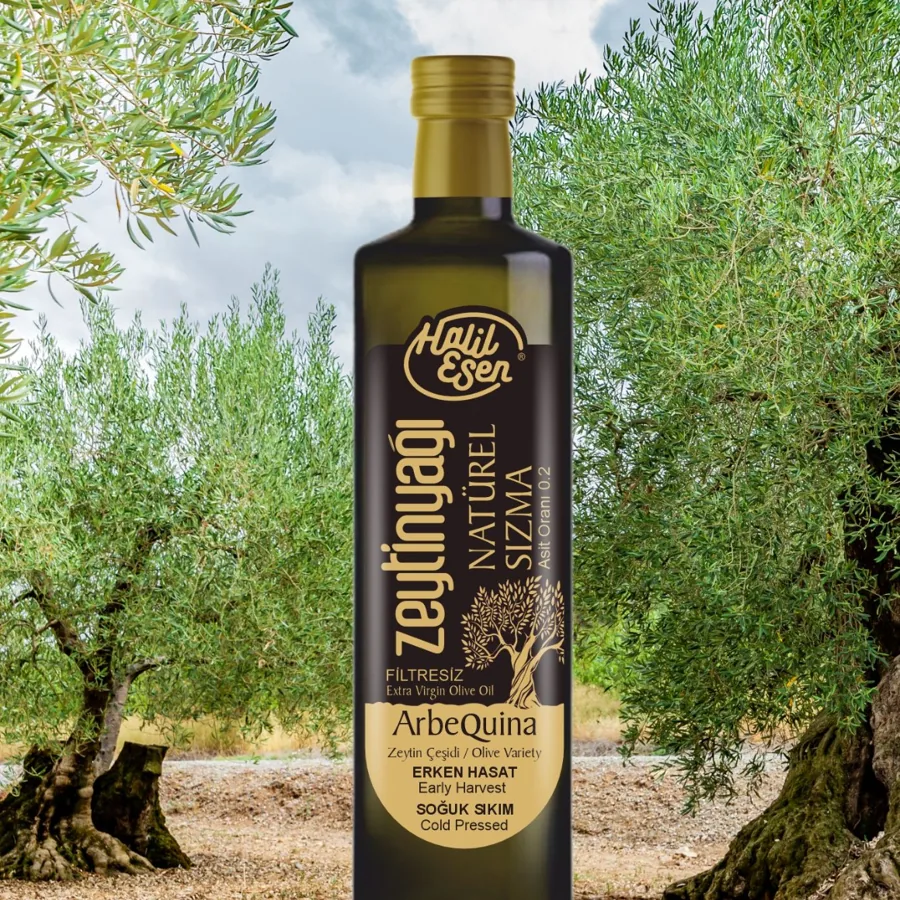 Arbequina Filtresiz Erken Hasat Naturel Sızma Zeytinyağı, 0,5 L, cam şişe