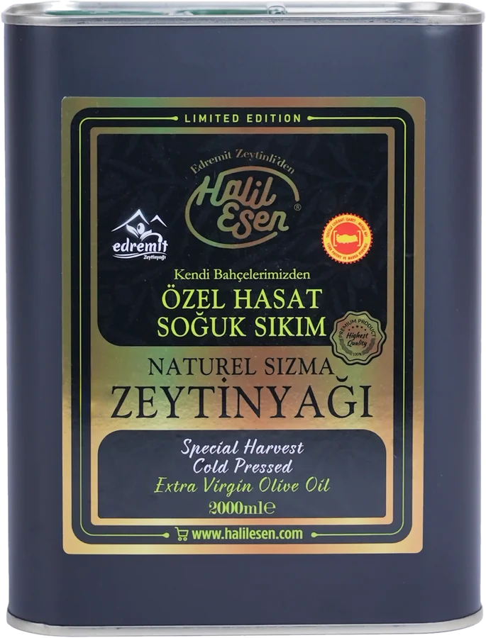 Özel Hasat Soğuk Sıkım Naturel Sızma Zeytinyağı, 2 L, teneke