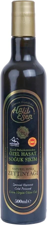 Özel Hasat Soğuk Sıkım Naturel Sızma Zeytinyağı, 0,5 L, cam şişe