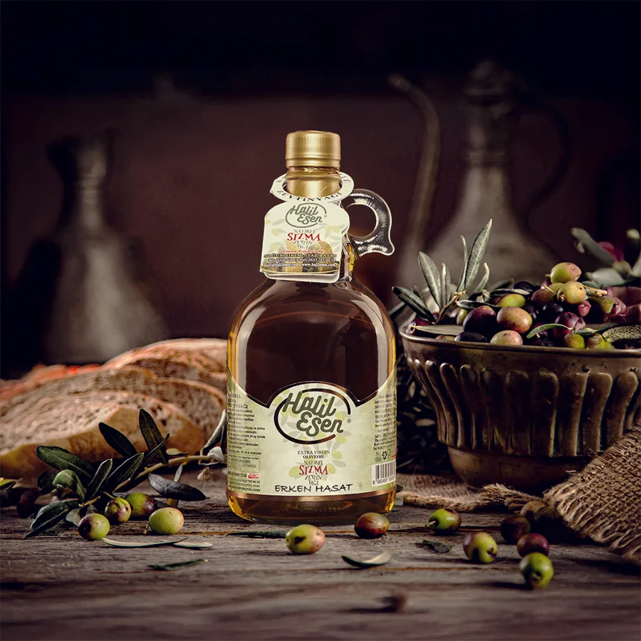 Naturel Sızma Erken Hasat Zeytinyağı, 1 L, galon şişe